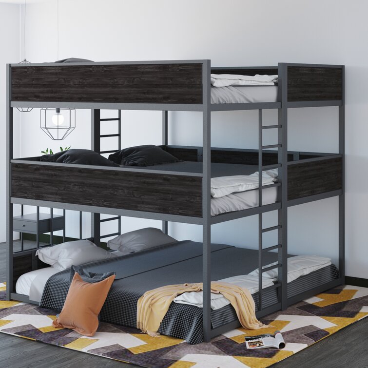 triple bunk bed queen size